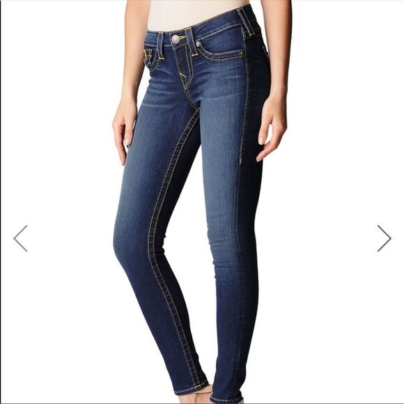 TRUE RELIGION | Serena Skinny Jeans Low Rise Super Dark Wash Y2K Women’s Size 27 - Picture 1 of 10